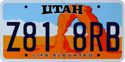 UT license plate Z818RB