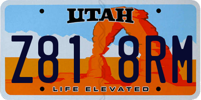 UT license plate Z818RM
