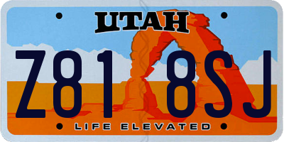 UT license plate Z818SJ