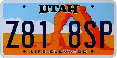 UT license plate Z818SP