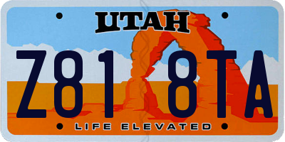 UT license plate Z818TA