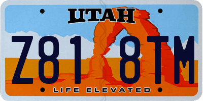 UT license plate Z818TM