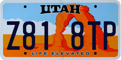 UT license plate Z818TP