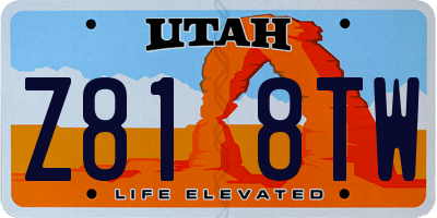 UT license plate Z818TW