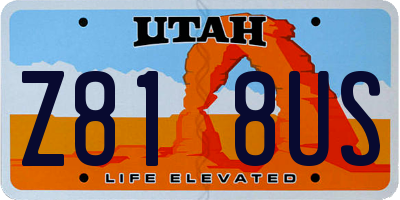 UT license plate Z818US