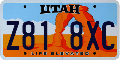 UT license plate Z818XC