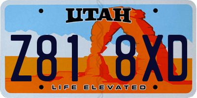 UT license plate Z818XD