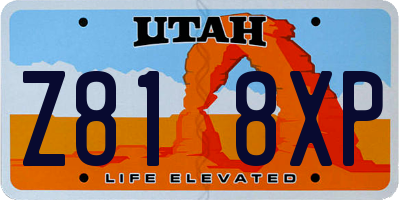 UT license plate Z818XP