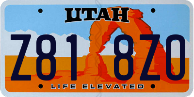 UT license plate Z818ZO