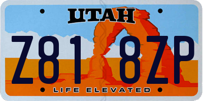 UT license plate Z818ZP