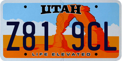 UT license plate Z819CL