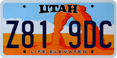 UT license plate Z819DC