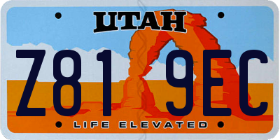 UT license plate Z819EC