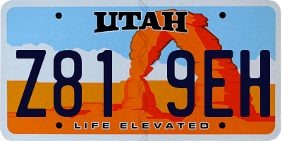 UT license plate Z819EH