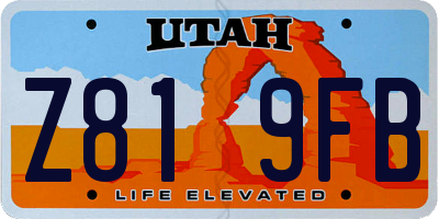 UT license plate Z819FB