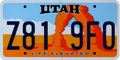 UT license plate Z819FO