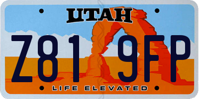 UT license plate Z819FP