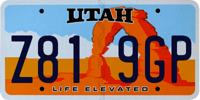 UT license plate Z819GP