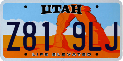 UT license plate Z819LJ
