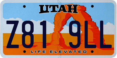 UT license plate Z819LL
