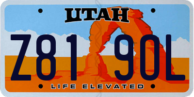UT license plate Z819OL