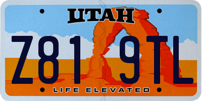 UT license plate Z819TL