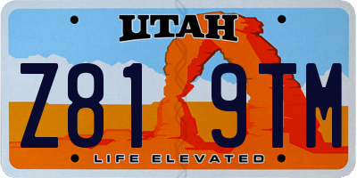 UT license plate Z819TM
