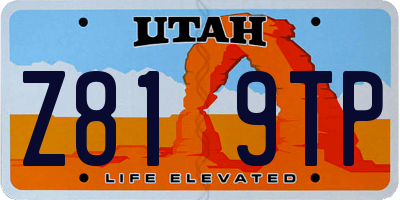 UT license plate Z819TP