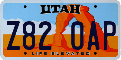 UT license plate Z820AP