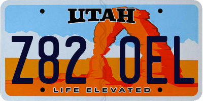 UT license plate Z820EL