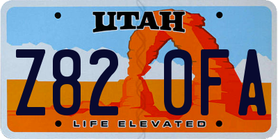 UT license plate Z820FA
