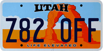 UT license plate Z820FF