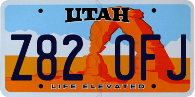 UT license plate Z820FJ