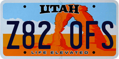 UT license plate Z820FS