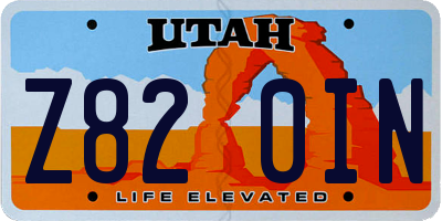 UT license plate Z820IN