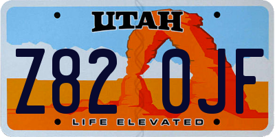 UT license plate Z820JF