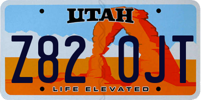 UT license plate Z820JT