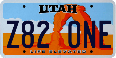 UT license plate Z820NE