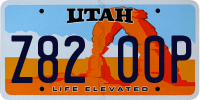 UT license plate Z820OP