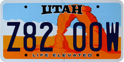 UT license plate Z820OW