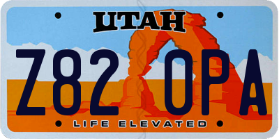 UT license plate Z820PA