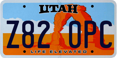 UT license plate Z820PC