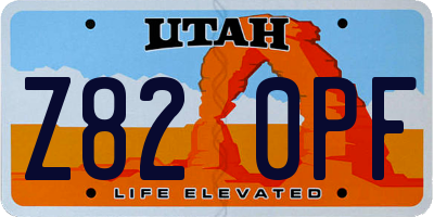 UT license plate Z820PF