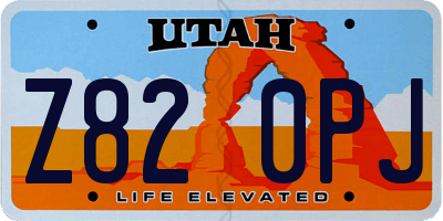UT license plate Z820PJ