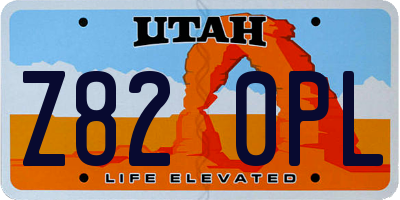 UT license plate Z820PL