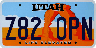 UT license plate Z820PN