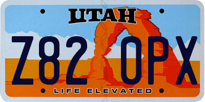 UT license plate Z820PX