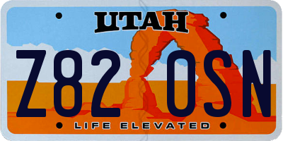 UT license plate Z820SN