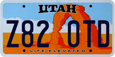 UT license plate Z820TD