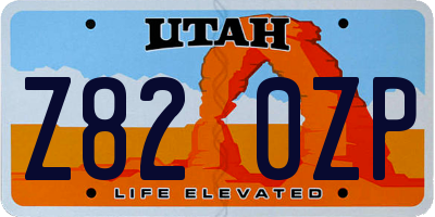 UT license plate Z820ZP